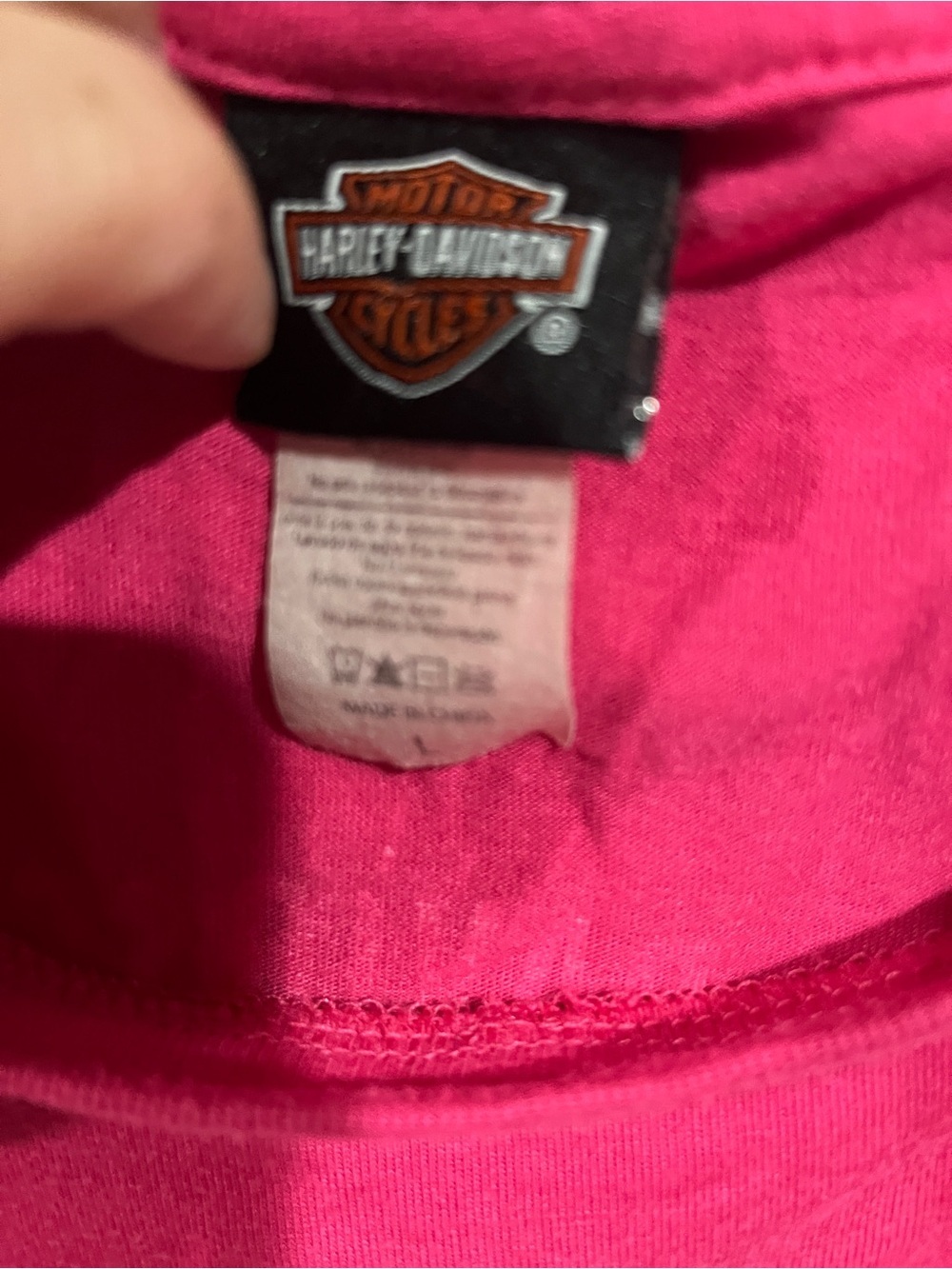 Harley-Davidson Hot Pink Short Sleeve Tee with Raised Logo - Picture 13 of 13